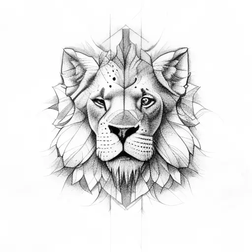 espartano con león y margaritas tattoo design idea