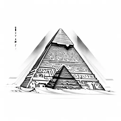 egyptian pyramids and cat tattoo design idea