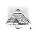 egyptian pyramids and cat tattoo design idea