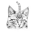 egyptian pyramids and cat tattoo design idea