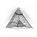 egyptian pyramids and cat tattoo design idea
