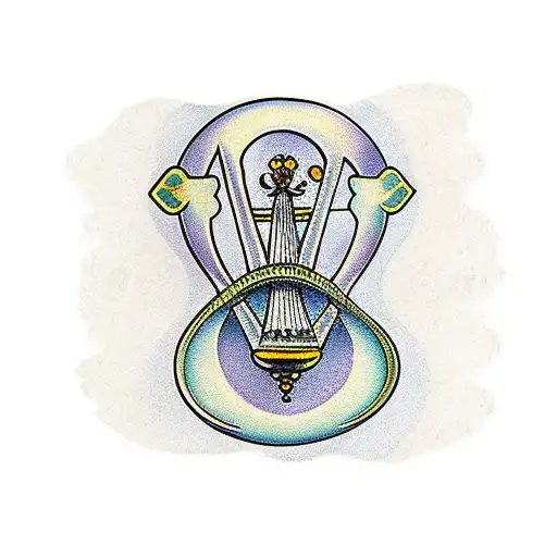 irish harp tattoo design idea
