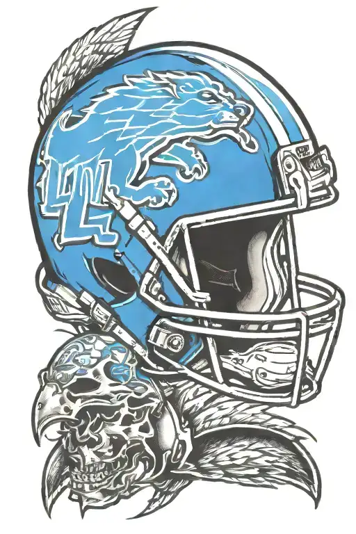 detroit lions football helmet tattoo design idea