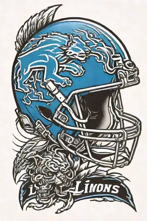 detroit lions football helmet tattoo design idea