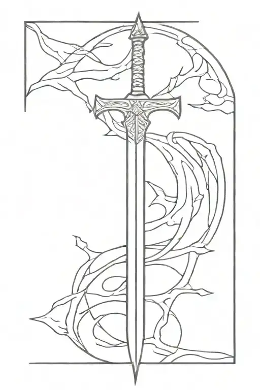 sword from the show Merlin tattoo design idea