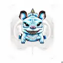 Dragão banguela rindo com o stich com o chapéu seletor na cabeça  tattoo design idea