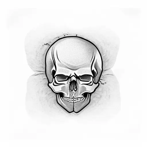 realistic skull wearing tie Looking angry  tattoo design idea