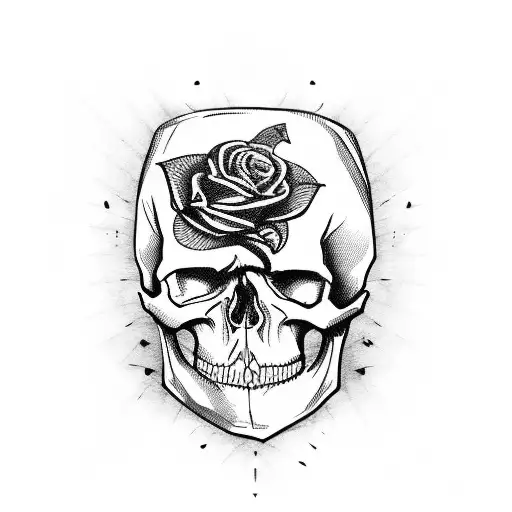 skull with tie Looking angry  tattoo design idea