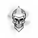 skull with tie Looking angry  tattoo design idea