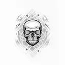 skull with tie Looking angry  tattoo design idea
