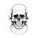 skull with tie Looking angry  tattoo design idea