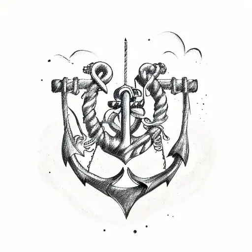 anchor heart tattoo design idea