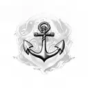 anchor and heart tattoo design idea