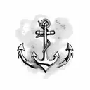 anchor and heart tattoo design idea