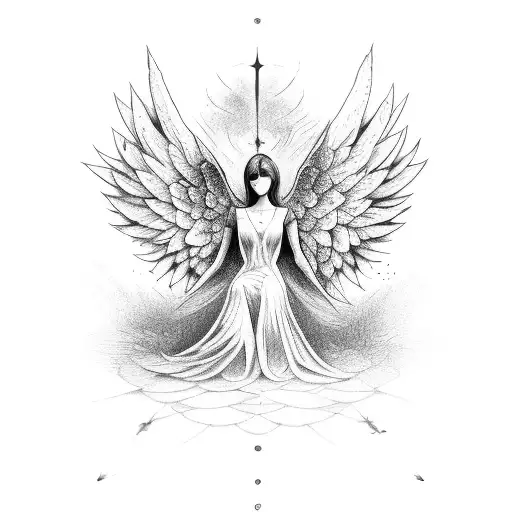 broken angel tattoo design idea