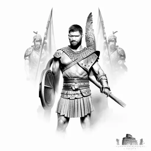 Spartacus and roman army tattoo design idea