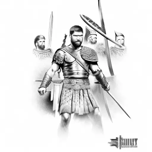 Spartacus and roman army tattoo design idea