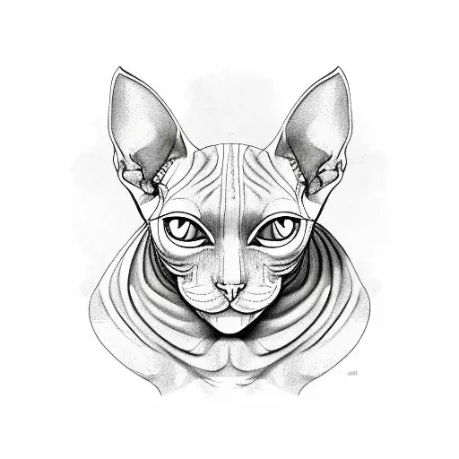 sphynx cat tattoo design idea