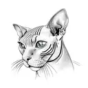 sphynx cat tattoo design idea