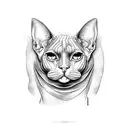 sphynx cat tattoo design idea