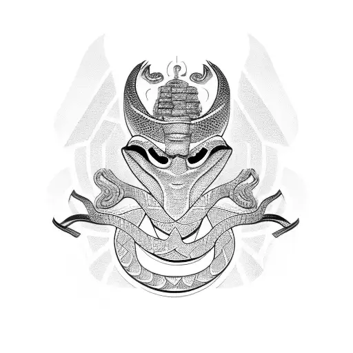 Snake and osiris  tattoo design idea