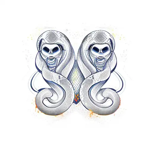 Snake and osiris  tattoo design idea