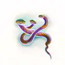 Snake and osiris  tattoo design idea