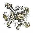 remember and allah and dicipline and fitness tattoo design idea