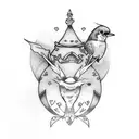 robin with Irish theme  tattoo design idea