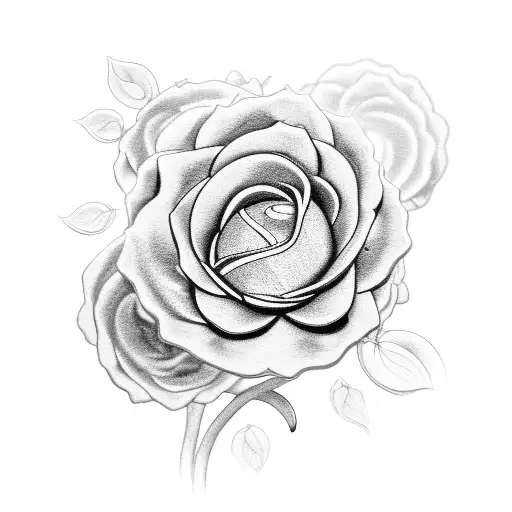 A black and grey tattoo of a car engine intertwined with blooming flowers, creating a harmonious contrast tattoo design idea