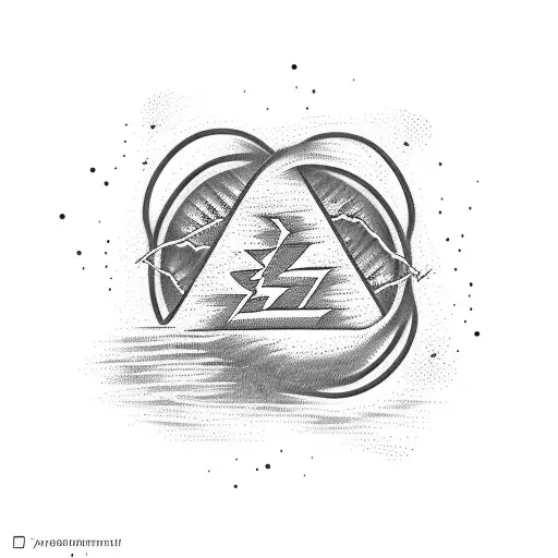 Electricity symbol merged with a hiking trail tattoo design idea
