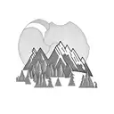Mountain landscape with a hidden hawk silhouette tattoo design idea