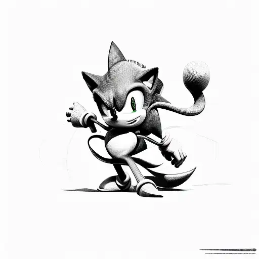 sonic  shadow fight tattoo design idea