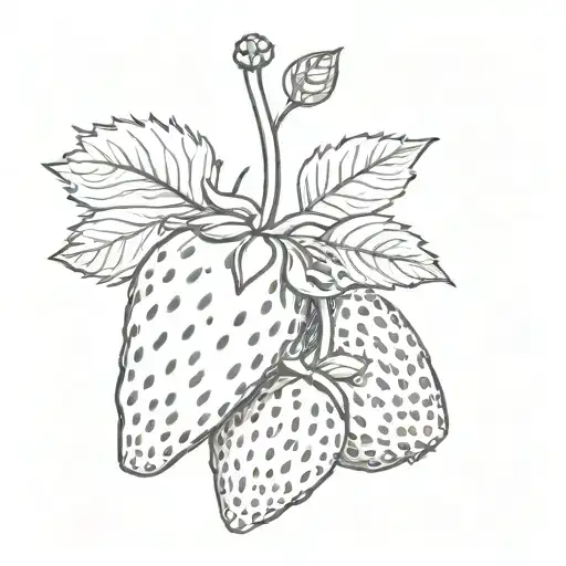 strawberry  tattoo design idea