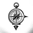 compass with pocket watch tattoo design idea