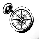 compass with pocket watch tattoo design idea