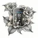 Dexcom g7 cgm outline  tattoo design idea