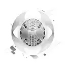 An abstract design combining elements of a football, a luxury house, and a sports car, symbolizing the client's passions tattoo design idea