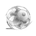 An abstract design combining elements of a football, a luxury house, and a sports car, symbolizing the client's passions tattoo design idea