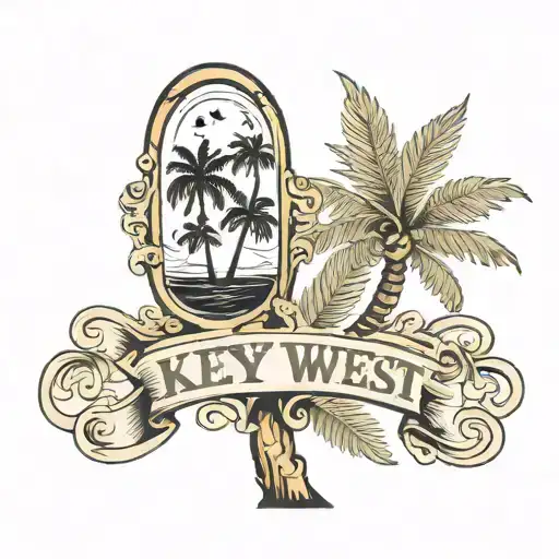 Key west mile marker zero palm trees coordinates  tattoo design idea