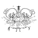 3 daughters tattoo design idea