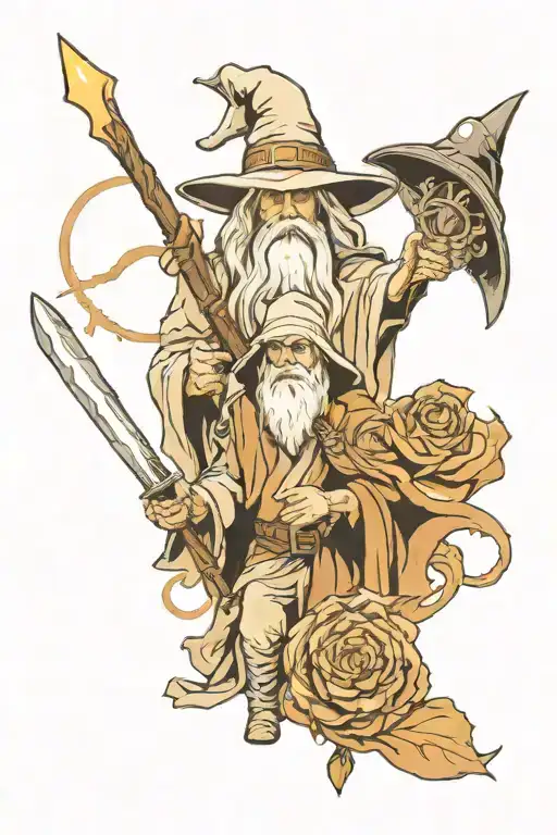vador and gandalf tattoo design idea