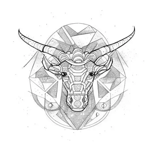 tauro con su constelacion tattoo design idea