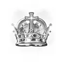 beerglass cross king crown tattoo design idea