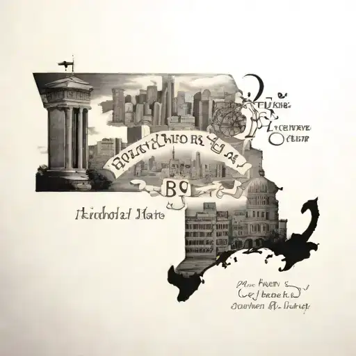 A black-grey tattoo of a quote from the Bible with a subtle reference to the client's favorite city, St. Louis tattoo design idea