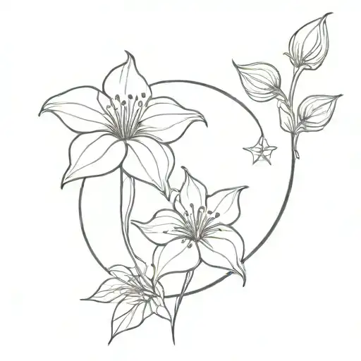 A delicate tattoo of a moonflower, blending elements of the moon and flowers tattoo design idea