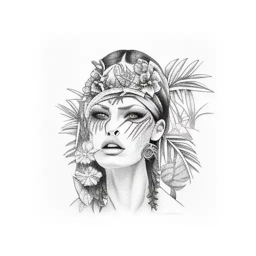 card in a jungle tattoo design idea