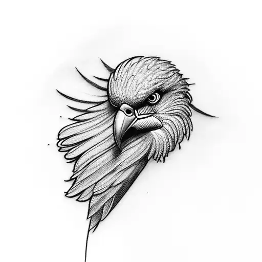1 big bird alongside 2 small birds  tattoo design idea
