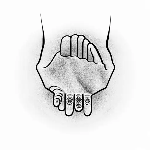 Paw and hand  tattoo design idea