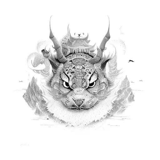 take risk and prosper in chinese tattoo design idea